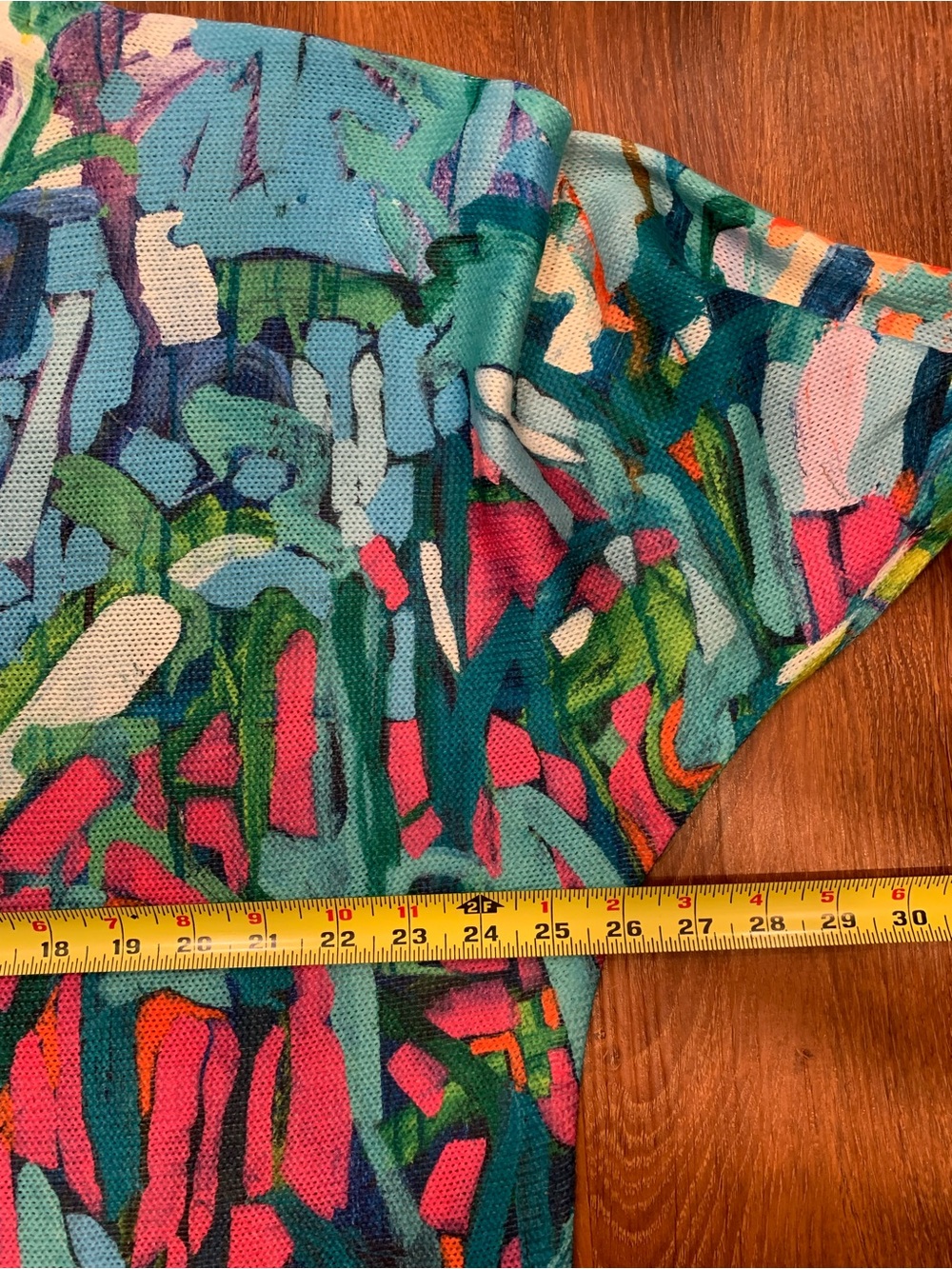CLAIRE DESJARDINS Abstract Brushstroke Print Top XXL Long Sleeve Colorful Bright - Picture 7 of 8